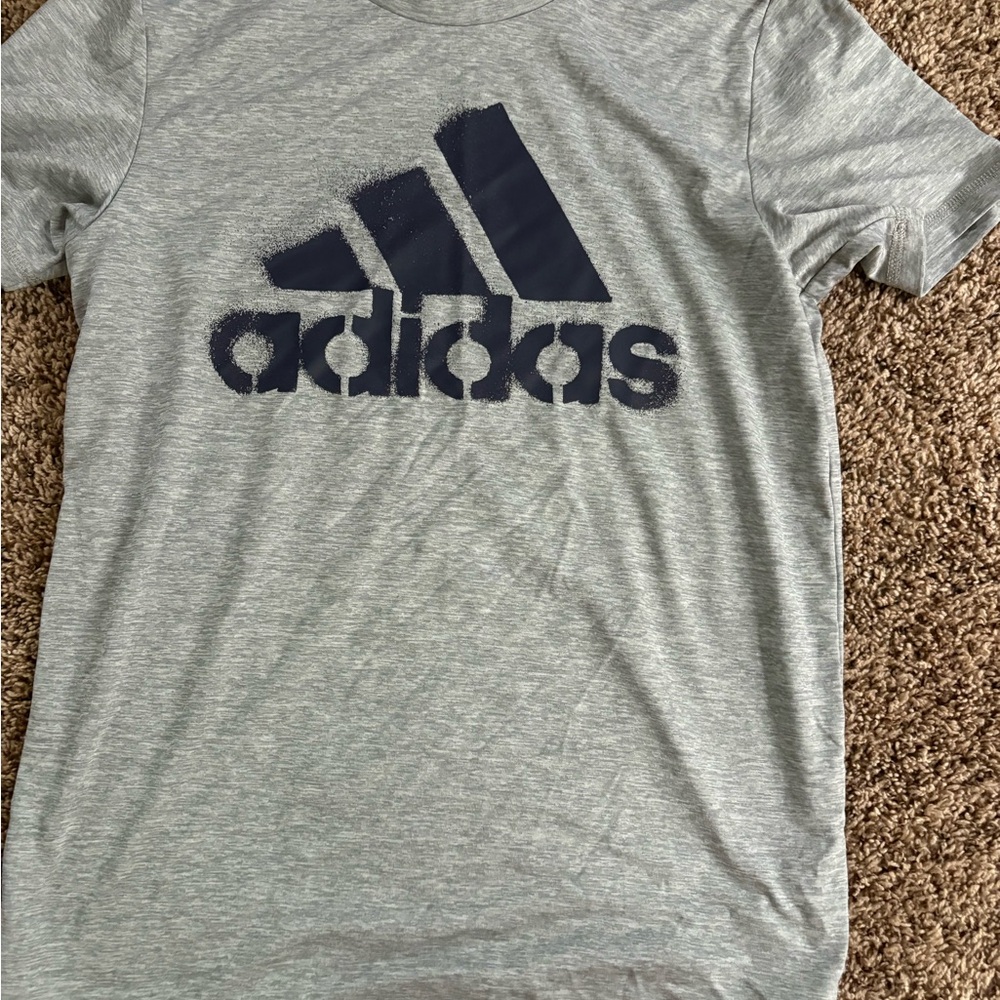 Adidas Heather Gray Dri-Fit Tee Youth L